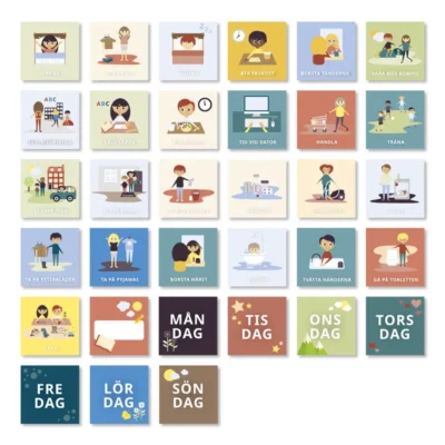 Familjehemscenter kylskåpsmagneter som aktivitetsmagneter